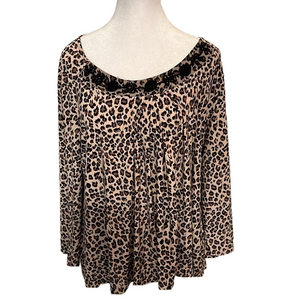 Linea Donatella Womens Animal Print XL Shirt